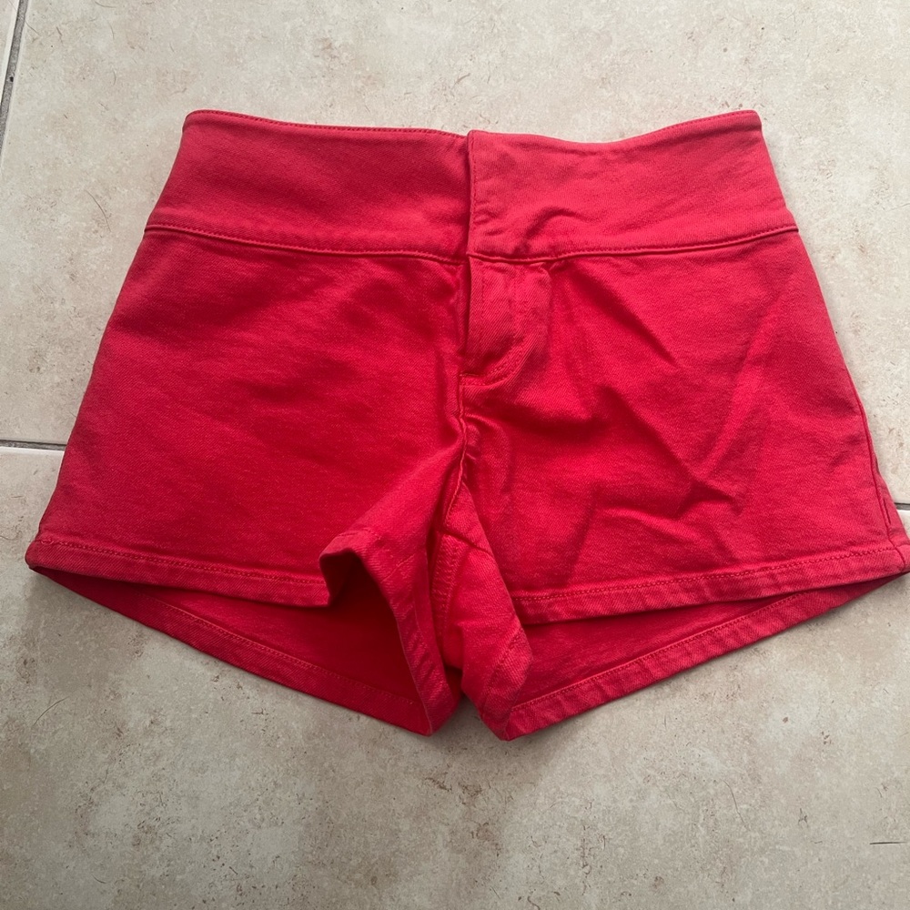 Alice + Olivia Red Jean Shorts Vibrant and Stylish